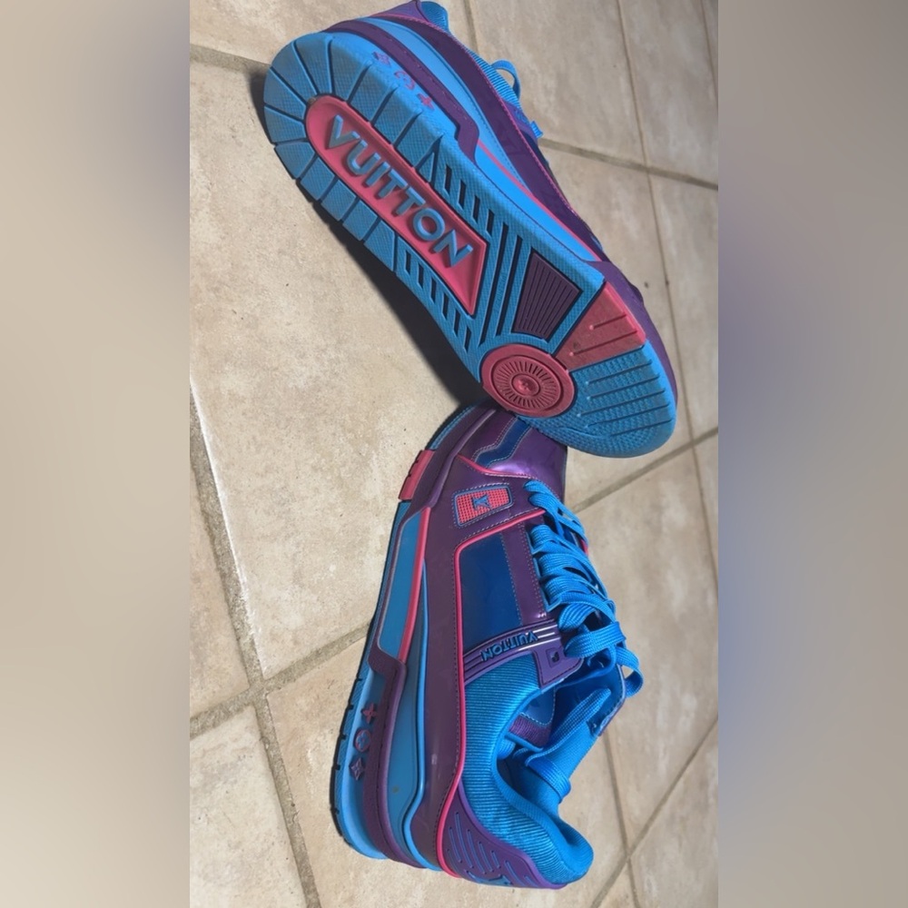 Louis Vuitton Blue and Pink Sneakers